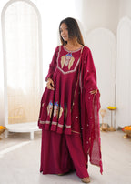 Elegant Mirror Work Anarkali Set