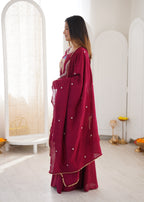 Elegant Mirror Work Anarkali Set