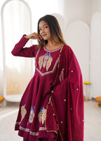 Elegant Mirror Work Anarkali Set