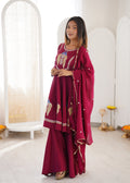 Elegant Mirror Work Anarkali Set