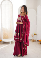 Elegant Mirror Work Anarkali Set
