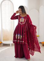 Elegant Mirror Work Anarkali Set