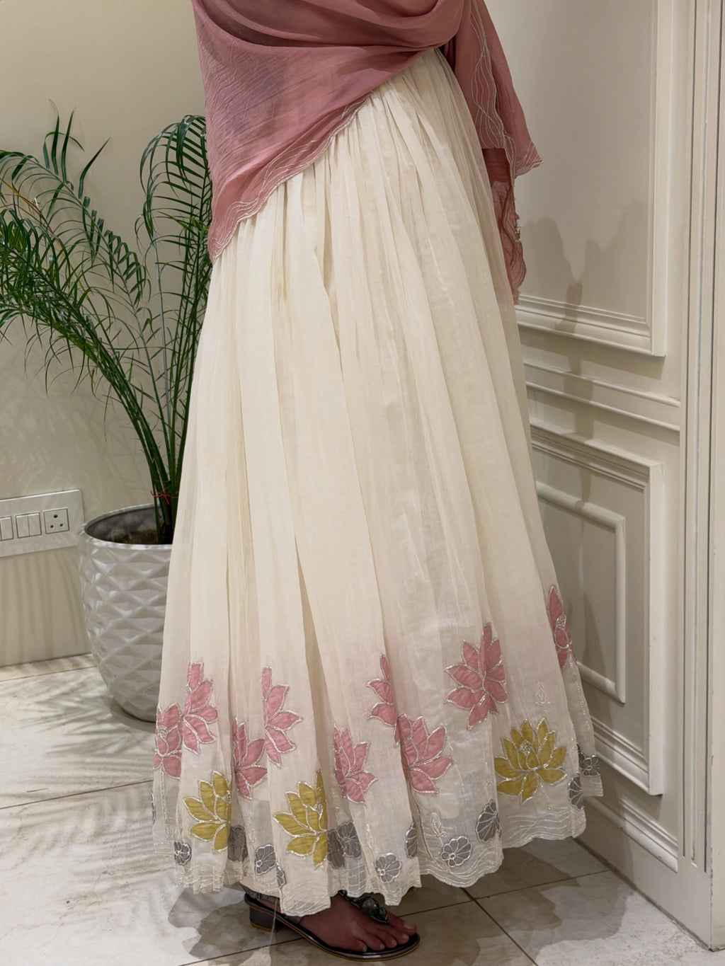 Georgette Embroidered Gown Set