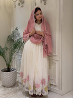 Georgette Embroidered Gown Set