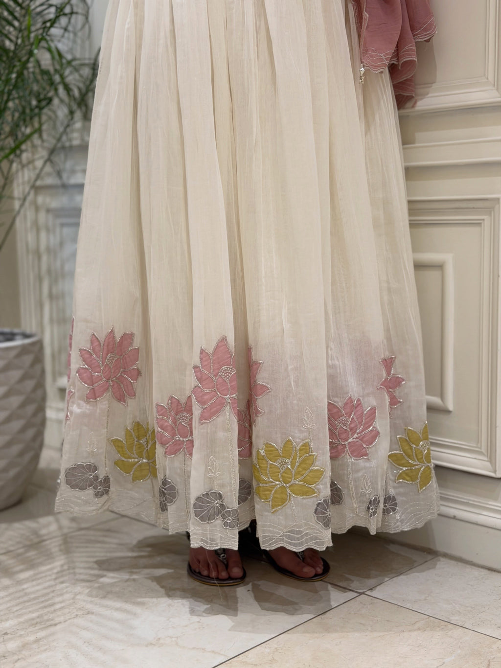 Georgette Embroidered Gown Set