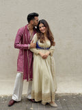 Elegant Chinon Silk Anarkali Set