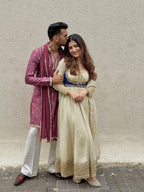 Elegant Chinon Silk Anarkali Set