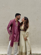 Elegant Chinon Silk Anarkali Set