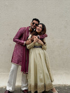 Elegant Chinon Silk Anarkali Set