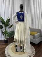 Elegant Chinon Silk Anarkali Set