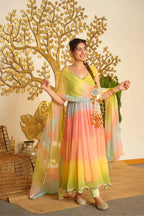 Faux Georgette Anarkali Set