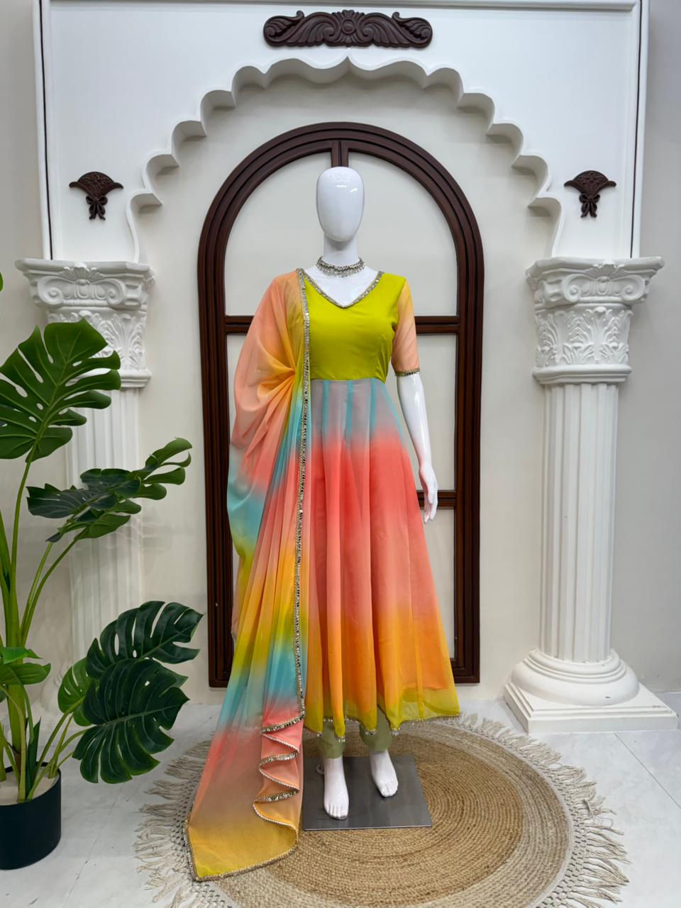 Faux Georgette Anarkali Set