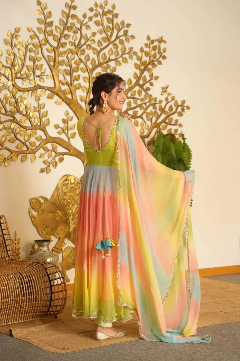 Faux Georgette Anarkali Set
