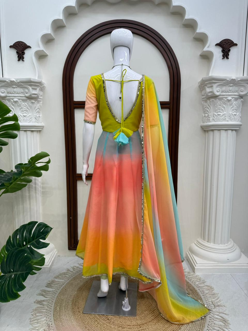 Faux Georgette Anarkali Set