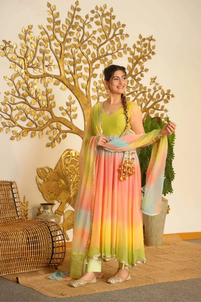 Faux Georgette Anarkali Set