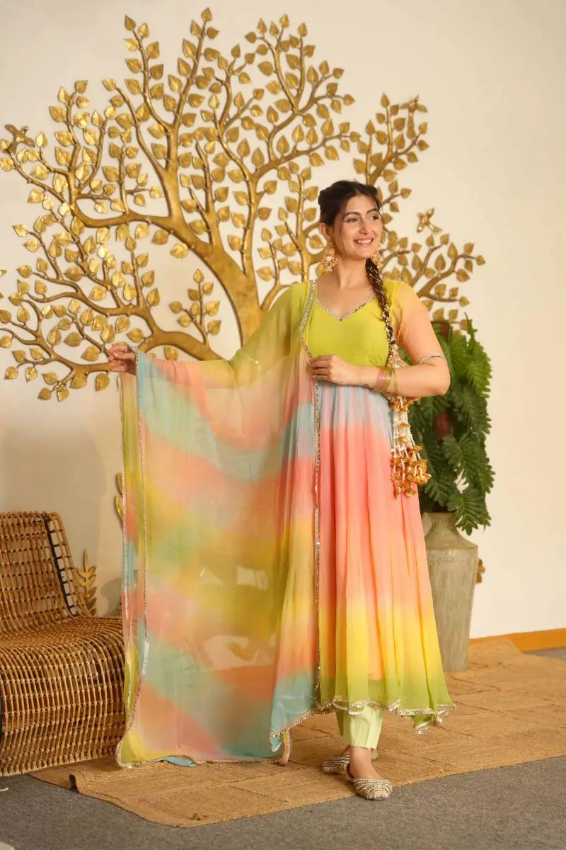 Faux Georgette Anarkali Set