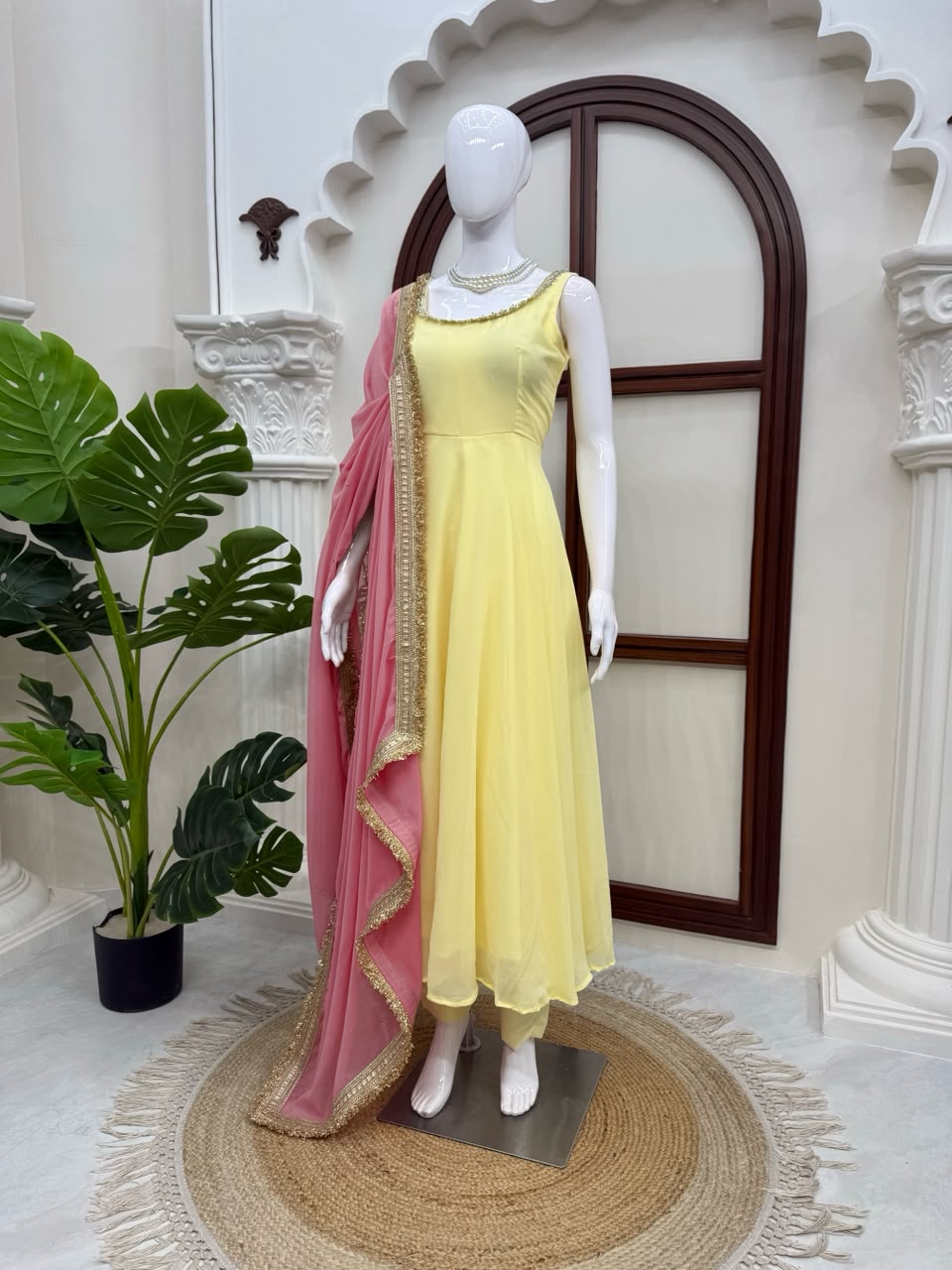 Elegant Faux Georgette Anarkali Set