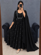 Silk Anarkali Gown with Dupatta