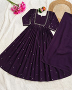 Silk Anarkali Gown with Dupatta