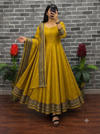 Elegant Vichitra Silk Anarkali