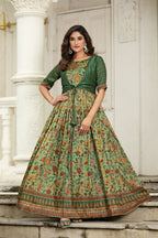 Elegant Printed Gown with Jacket