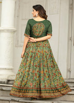 Elegant Printed Gown with Jacket