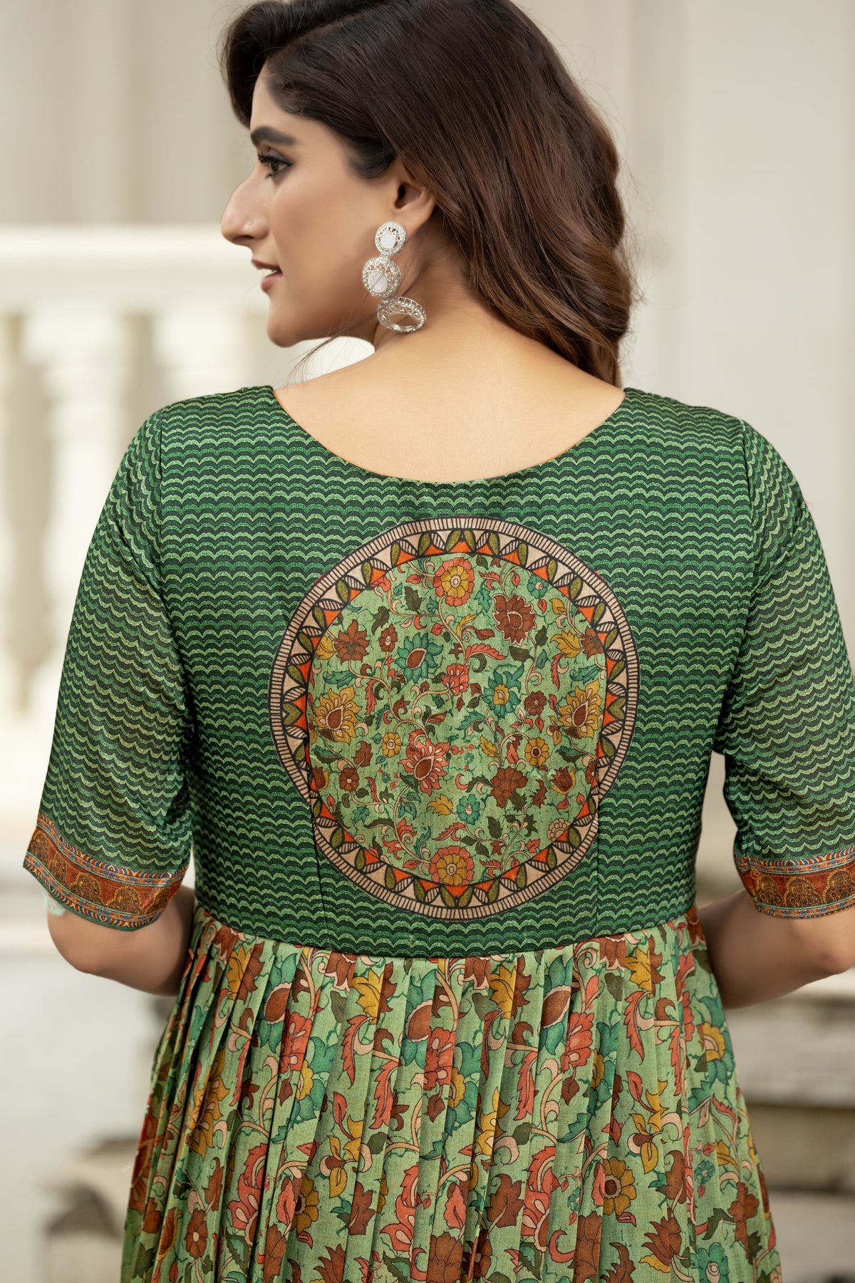 Elegant Printed Gown with Jacket