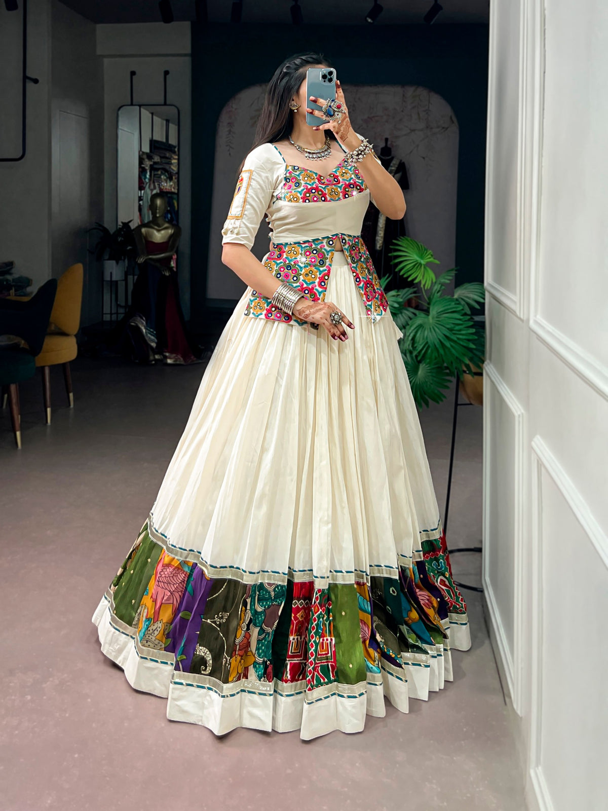 Khadi Cotton Gamthi Lehenga