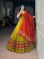 Dhabu Cotton Ghughri Lehenga