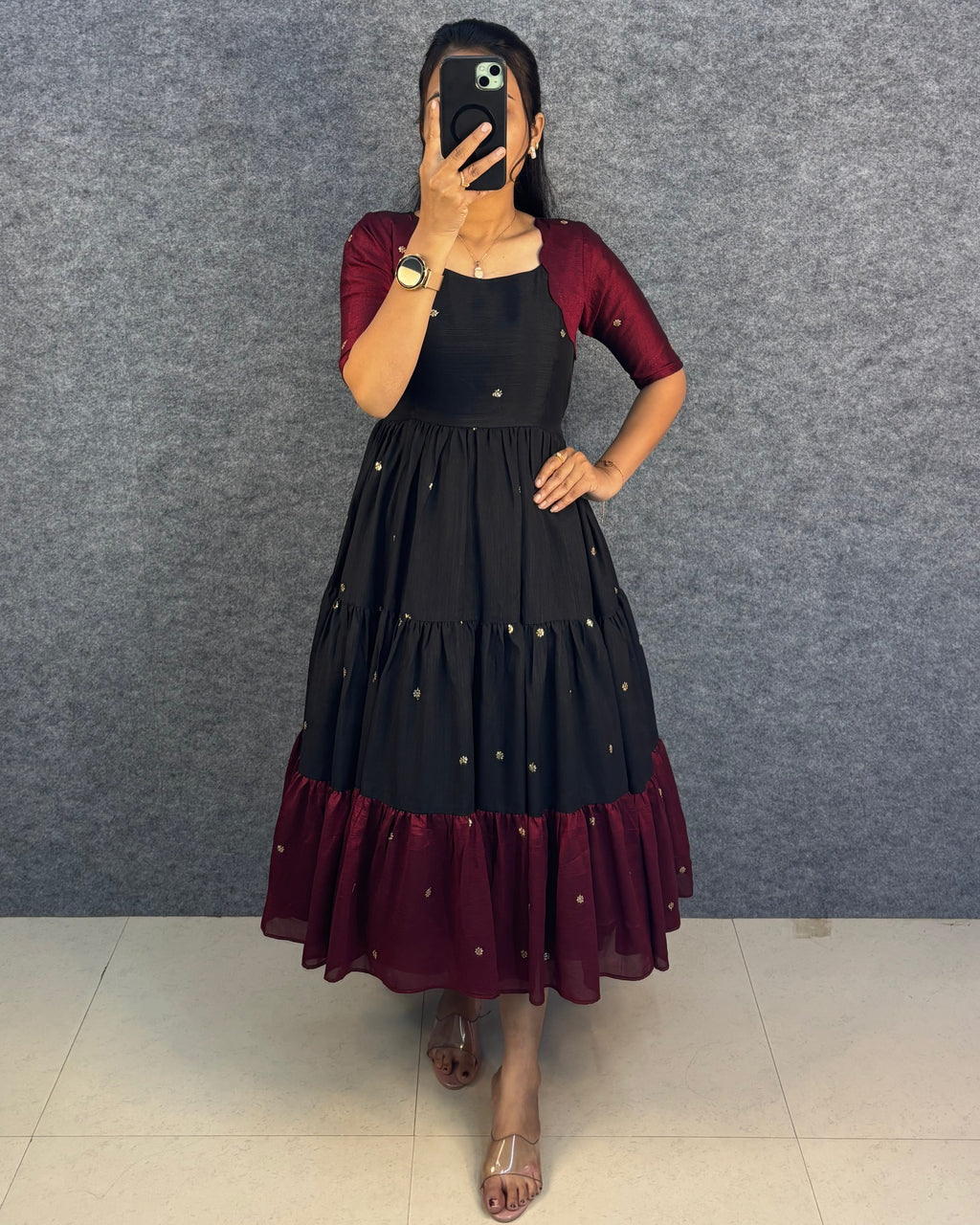 Blooming Premium Silk Gown