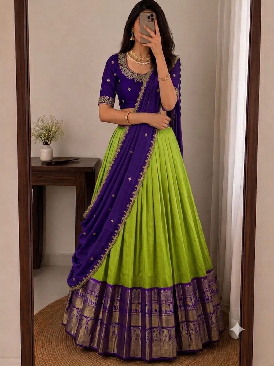 Rangoli Kanjivaram Lehenga