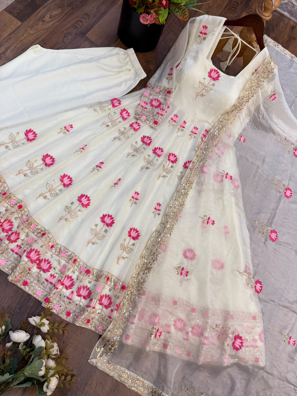Festive Sequin Gown Set