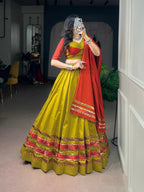Dhabu Cotton Ghughri Lehenga