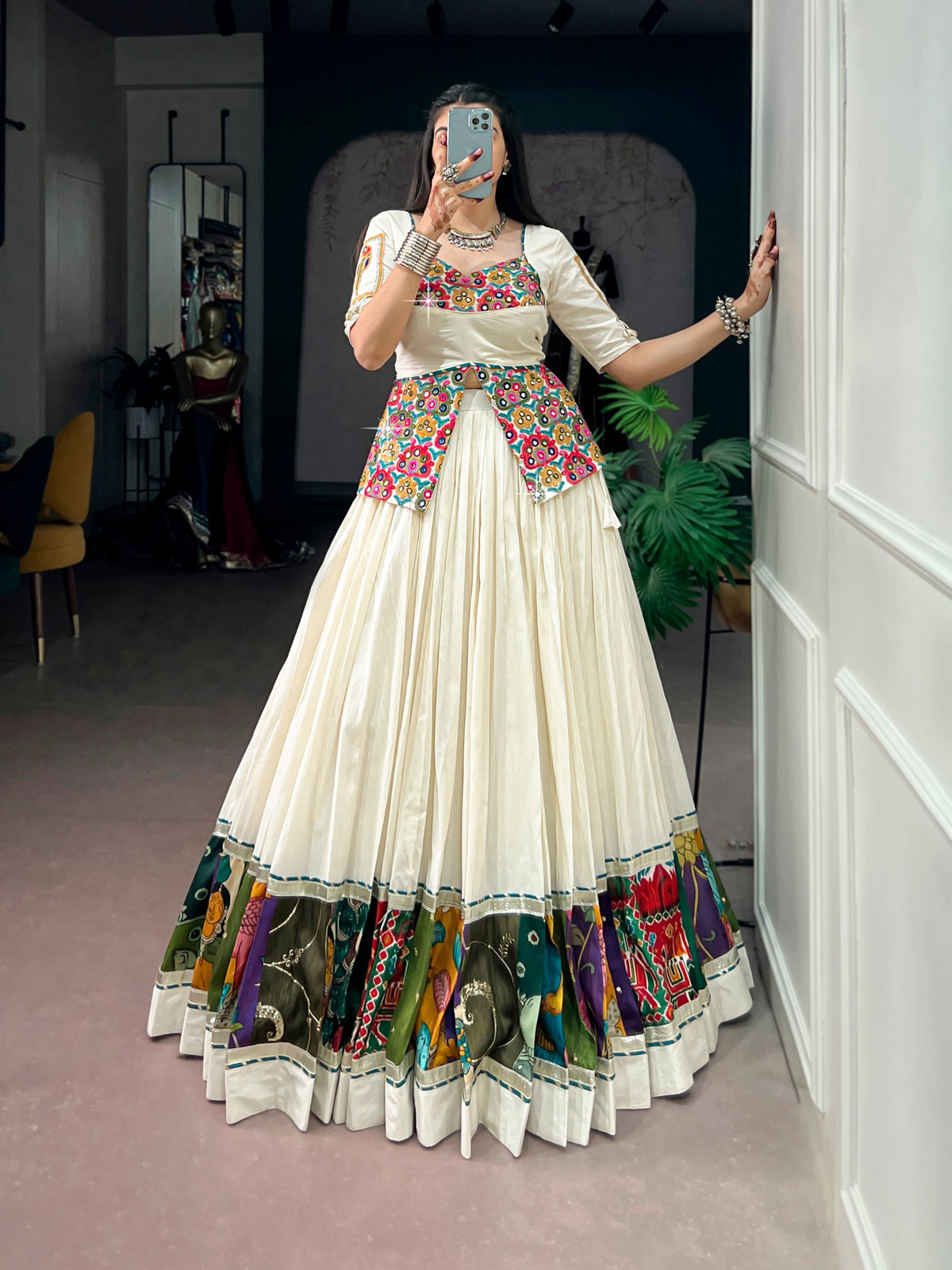 Khadi Cotton Gamthi Lehenga