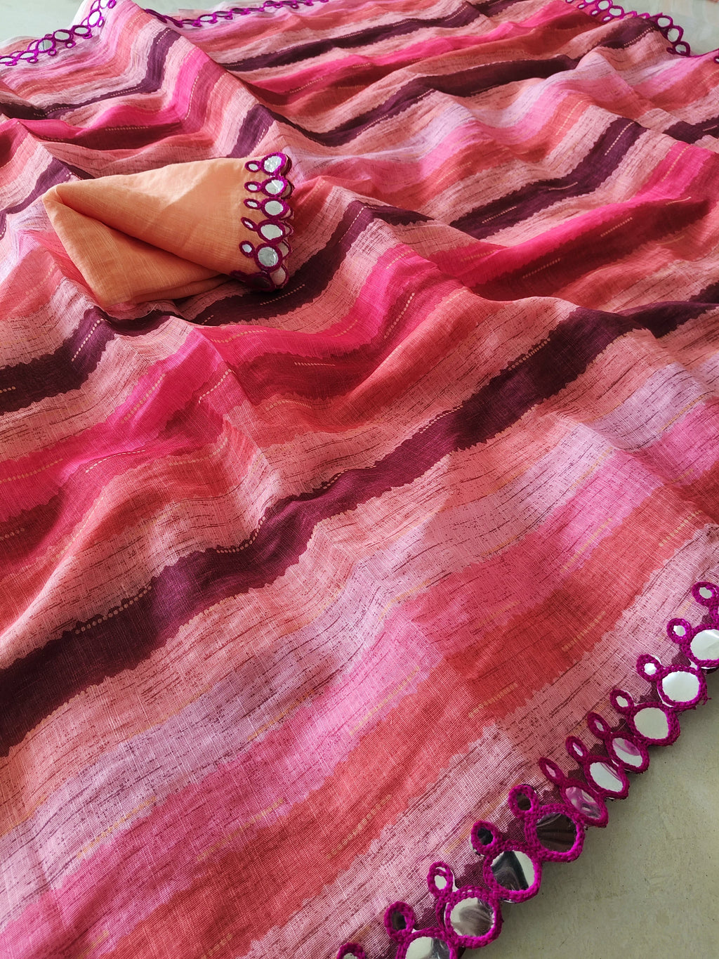 Linen Aari Saree
