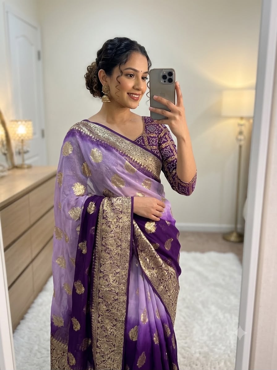 Silver Glow Saree
