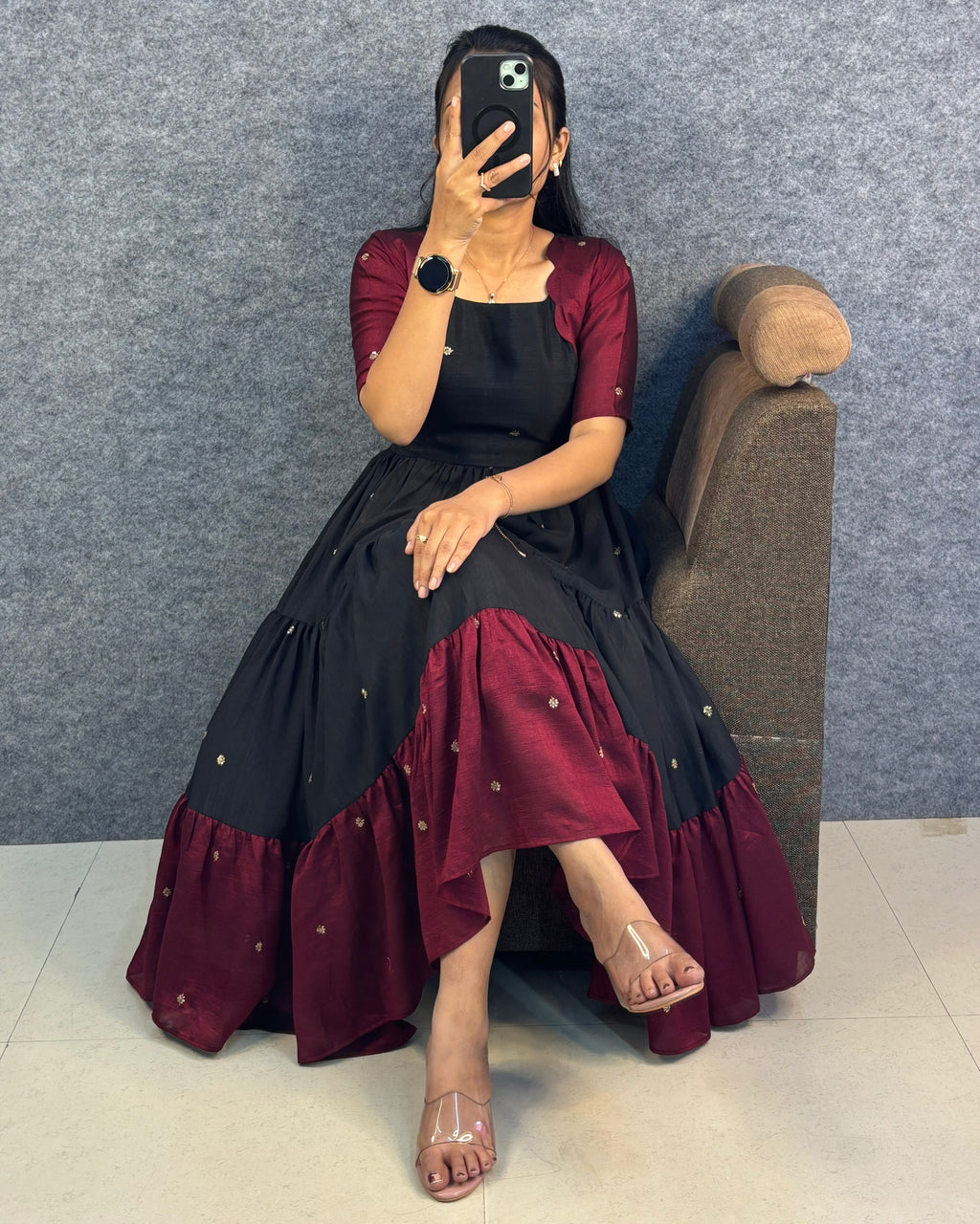 Blooming Premium Silk Gown
