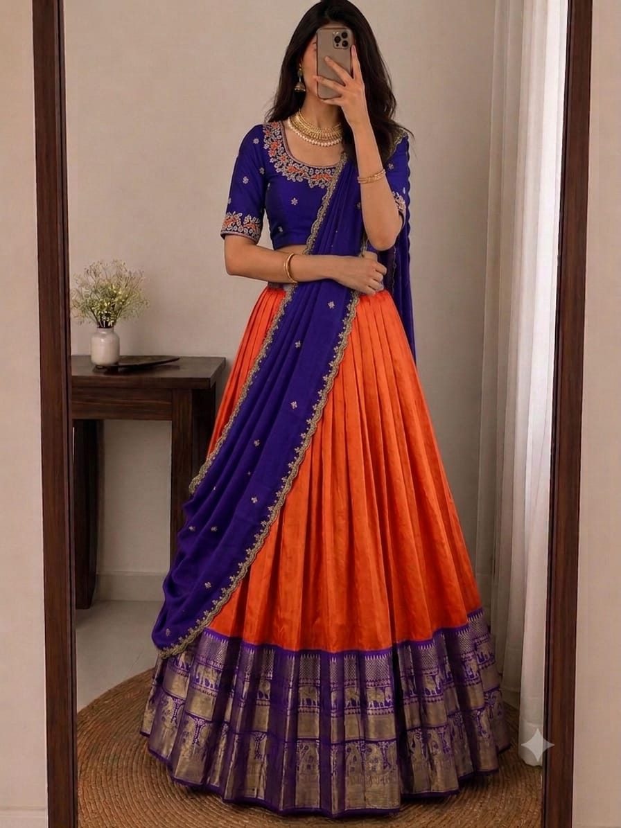 Rangoli Kanjivaram Lehenga