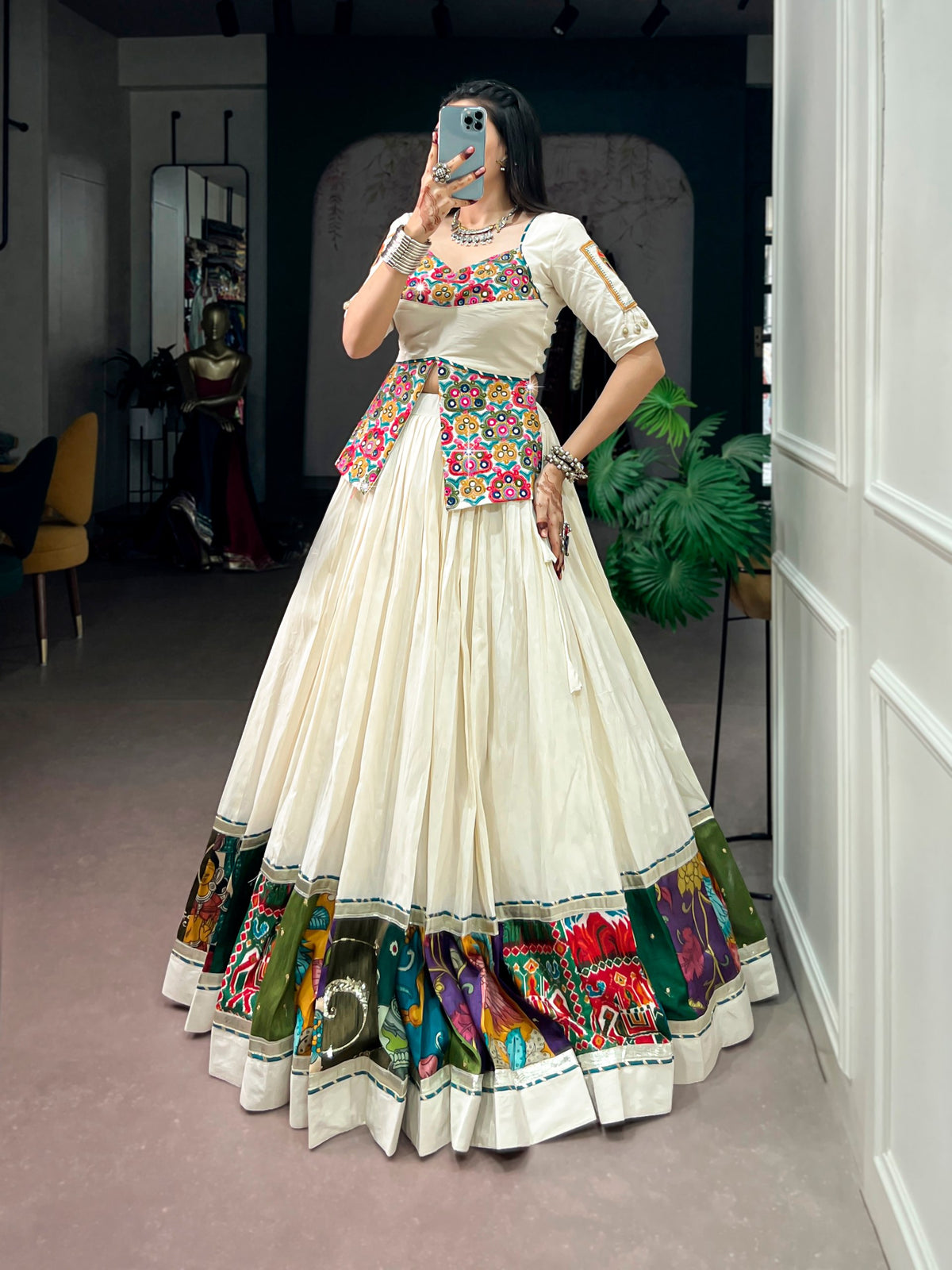 Khadi Cotton Gamthi Lehenga