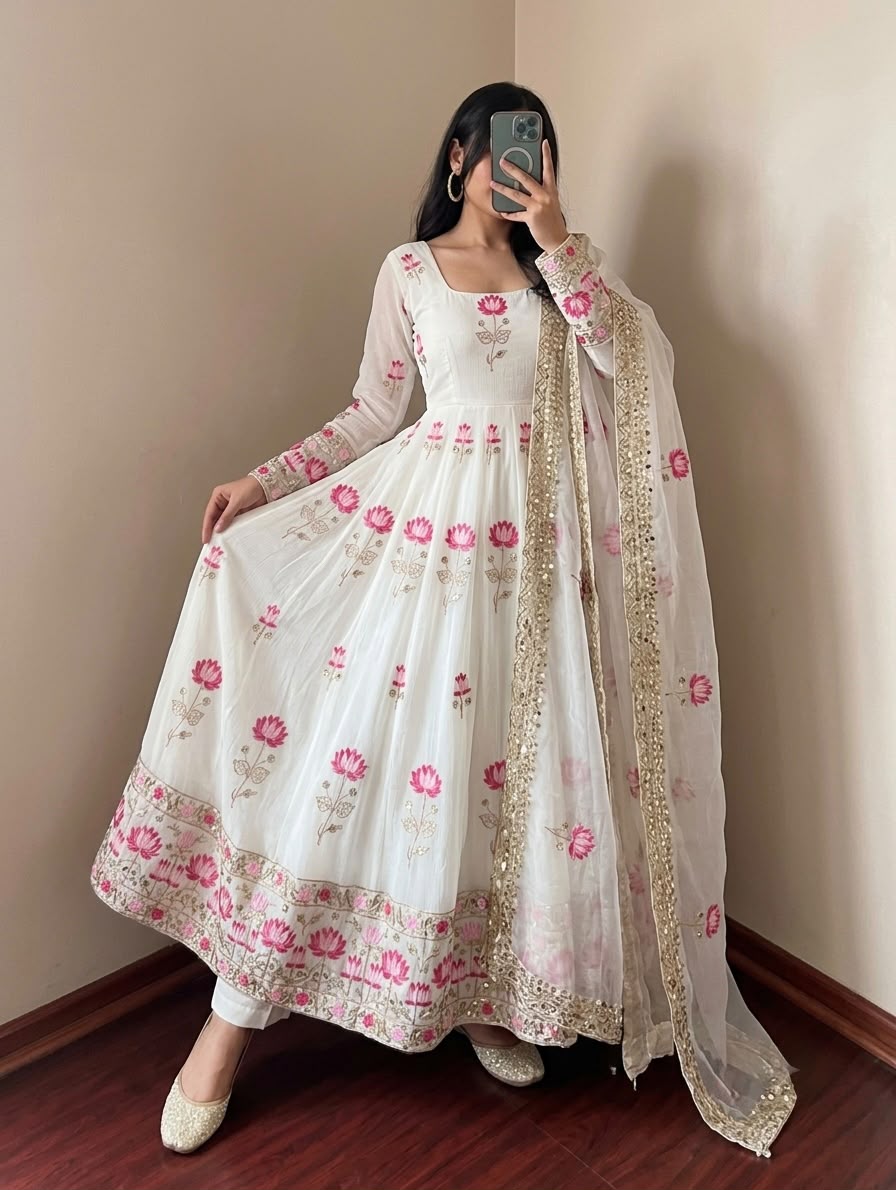 Festive Sequin Gown Set