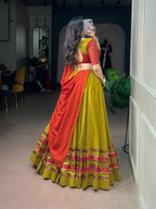 Dhabu Cotton Ghughri Lehenga