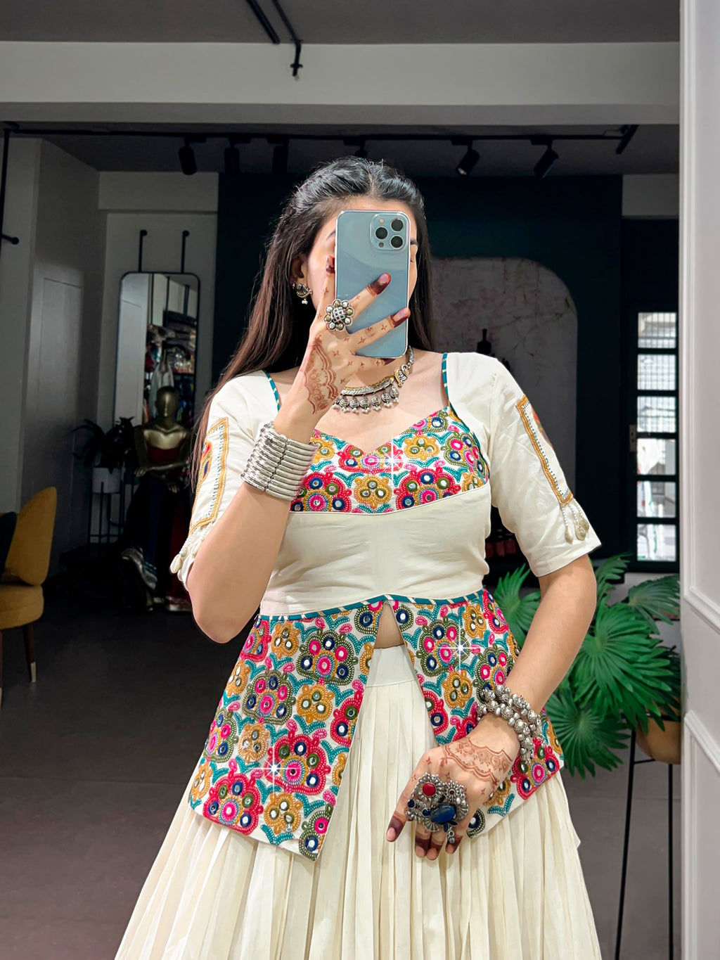 Khadi Cotton Gamthi Lehenga