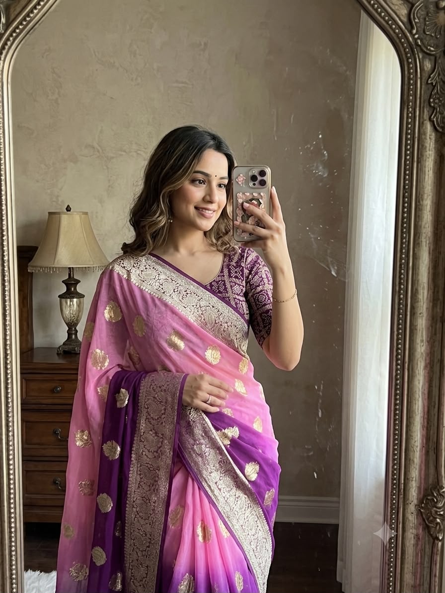 Silver Glow Saree