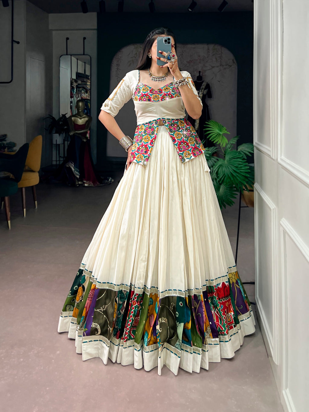 Khadi Cotton Gamthi Lehenga